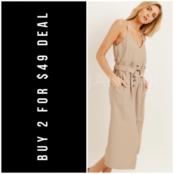 ☀️OATMEAL LINEN DRESS - Picture 1 of 6